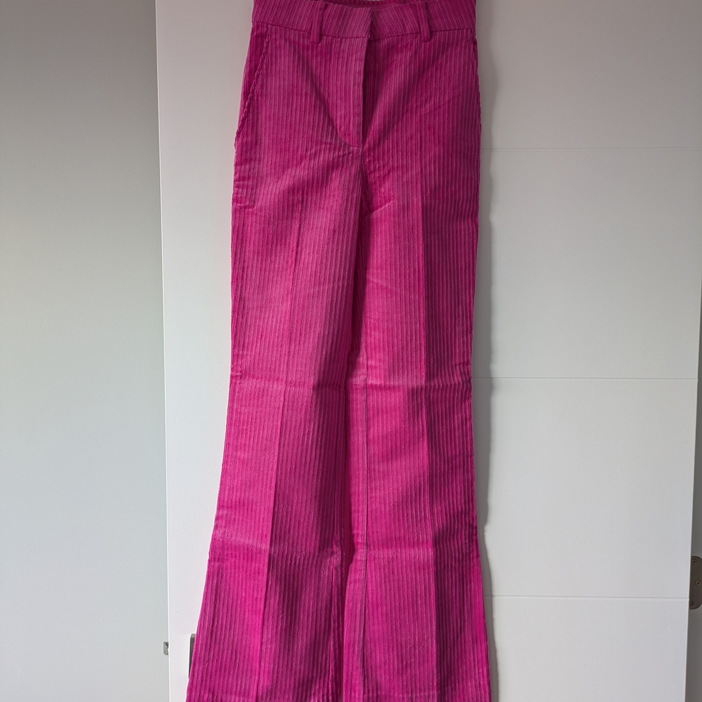 H&M Vibrant Pink Cerise Corduroy Bootcut Pants